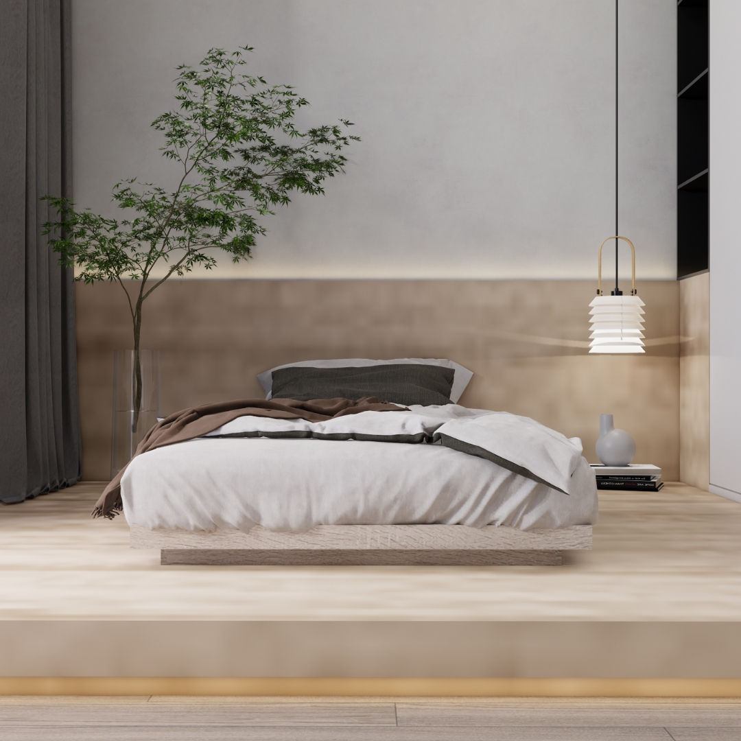 เตียงนอน ขนาด 3.5 ฟุต รุ่น POLYNA สีโซลิดโอ๊ค