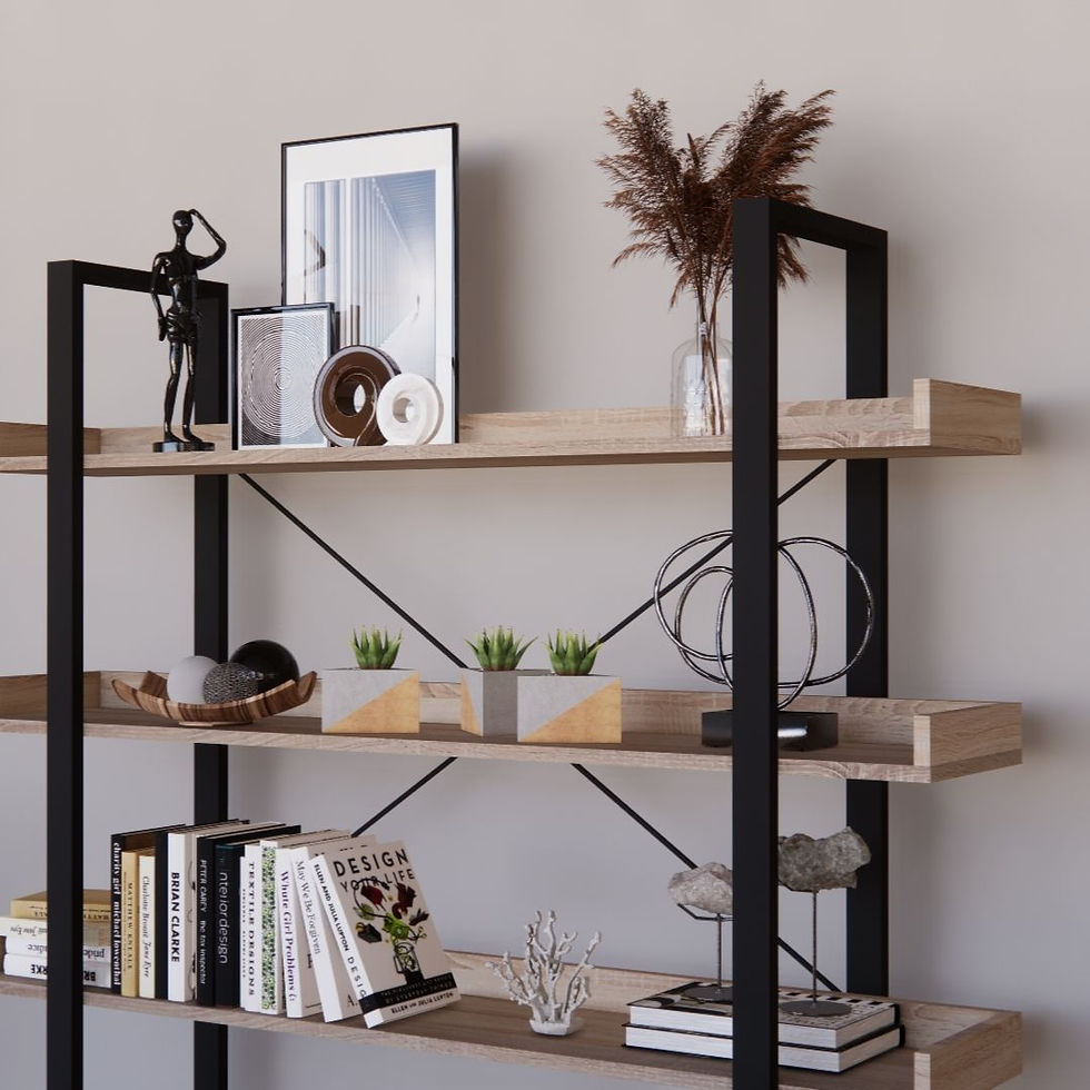 ภาพขนาดย่อ: ชั้นวางของ 3 ชั้น รุ่น MORDO-A สีโซลิดโอ๊คตัดสีดำ