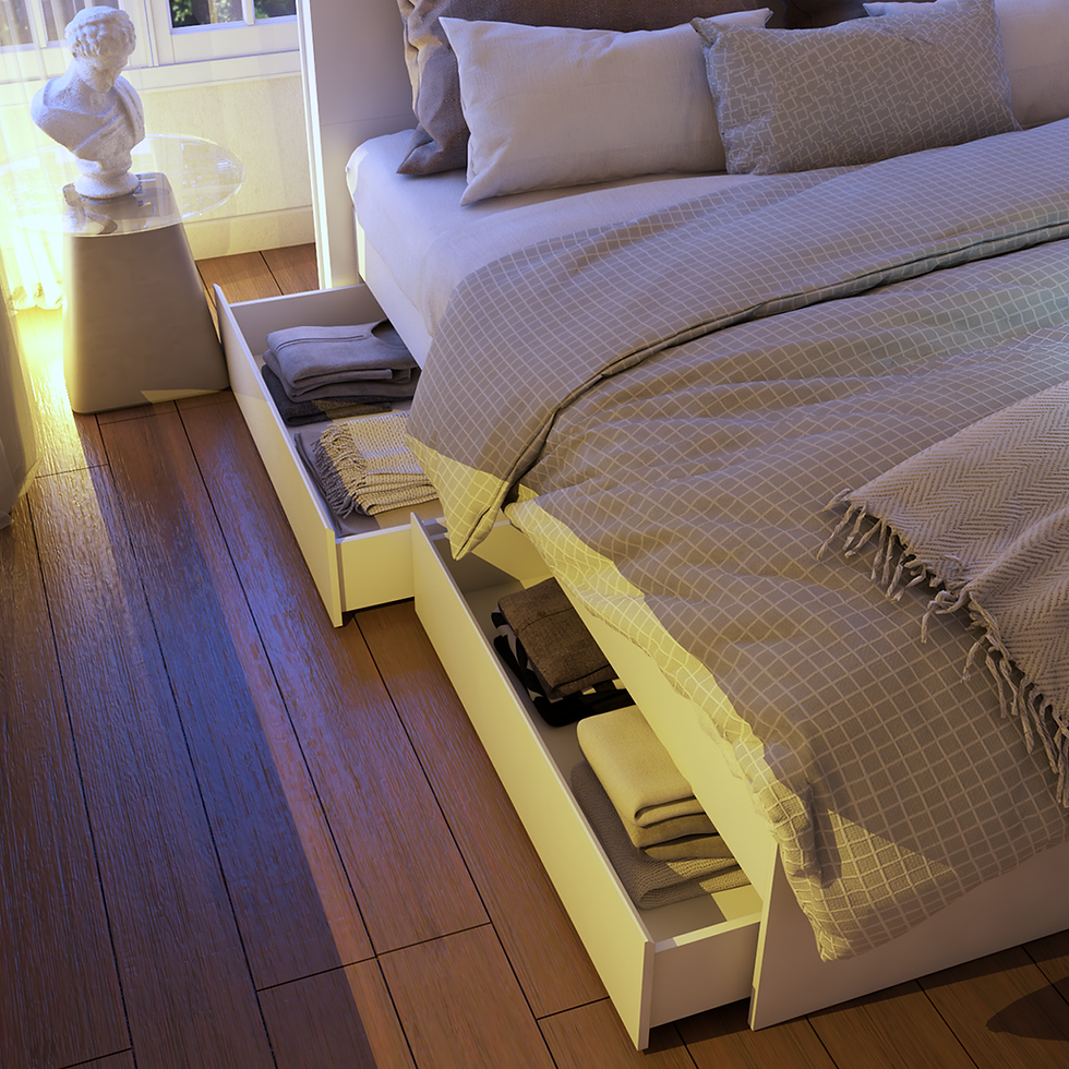 ภาพขนาดย่อ: เตียง 5 ฟุต รุ่น Sacha สีขาว