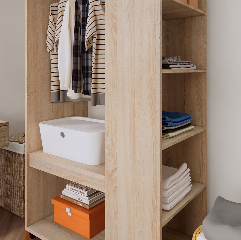 ภาพขนาดย่อ: ตู้เสื้อผ้าล้อเลื่อน ขนาด 100 ซม. รุ่น CANNIE-B