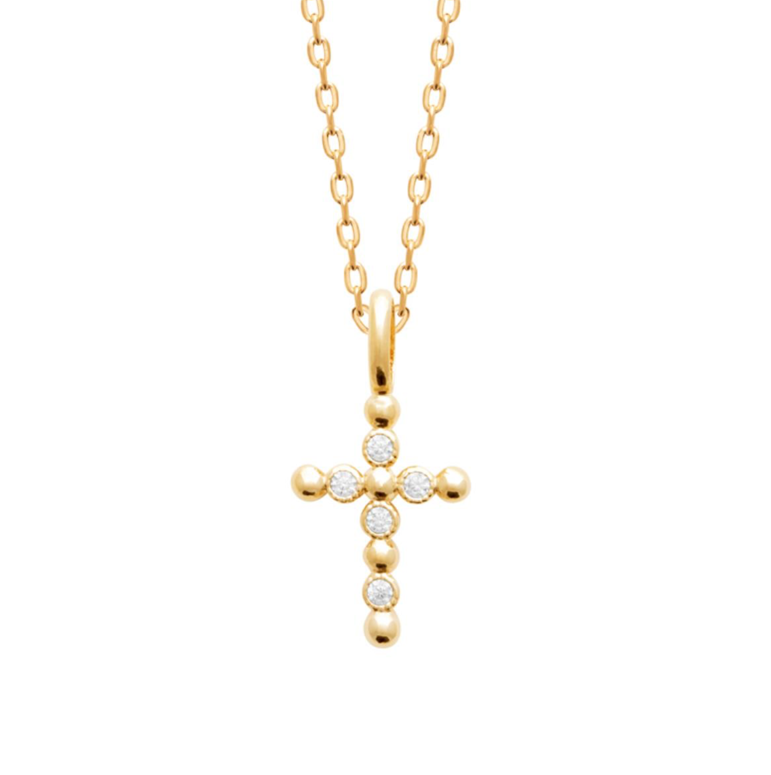 Collier Astraël en or 18K avec pendentif lumière céleste serti de zircons scintillants, bijou féminin élégant Yhi Of Light.