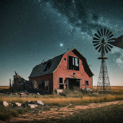Barn with milky way