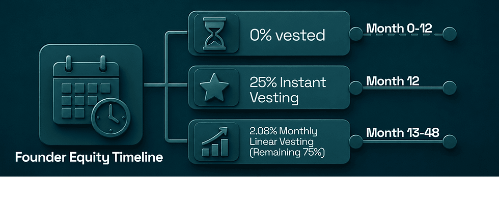 founder equity timeline infographic