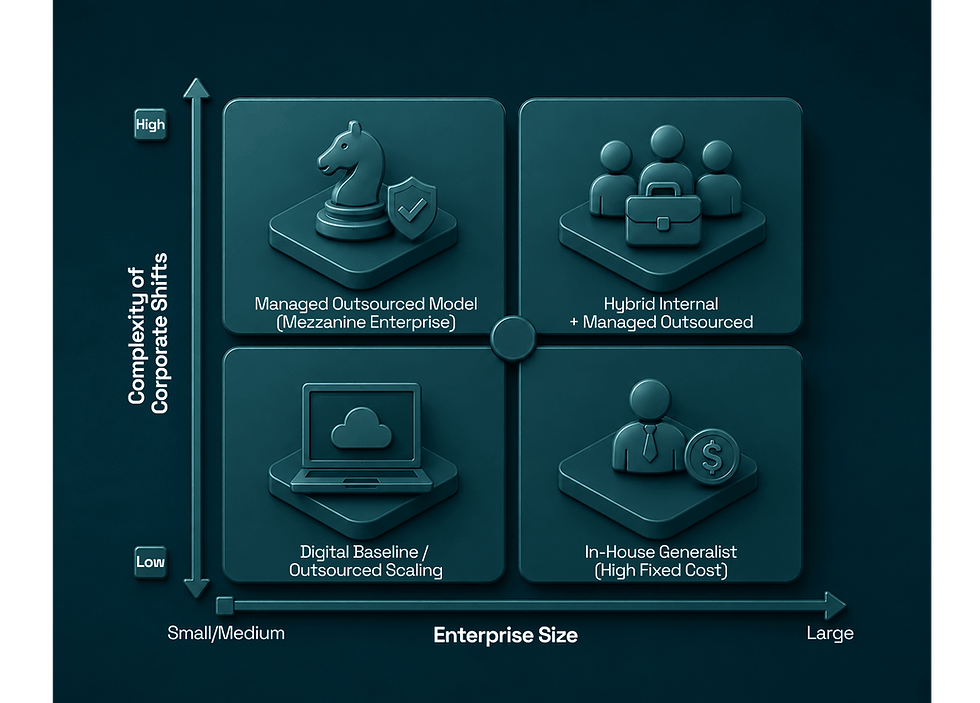 cost risk matrix for outsourced vs in-house corporate secretary infographic