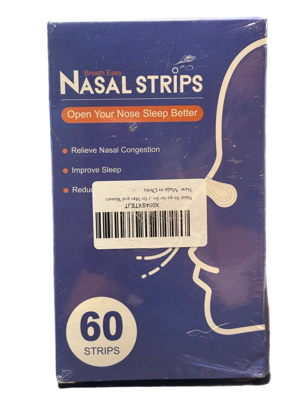60-Count Nasal Breathing Strips — Drug-Free Sleep & Congestion Support