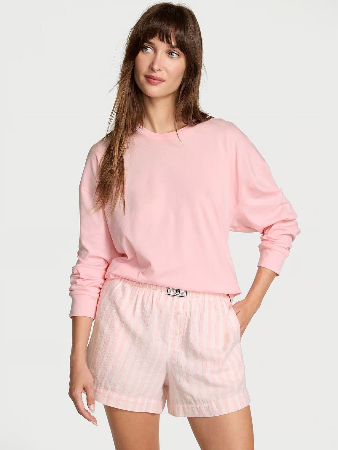 Victoria's Secret Піжама Flannel Long-Sleeve Short Tee-Jama Set