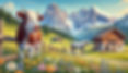 QHHT session symbolizing unconditional love, harmony, and unity in nature through the friendship of a cow and horse in the Alps. This Quantum Healing Hypnosis Technique (QHHT) image captures themes of spiritual healing, joy and peaceful relationships, illustrating the transformative power of nature connection in exploring relationships and inner peace.