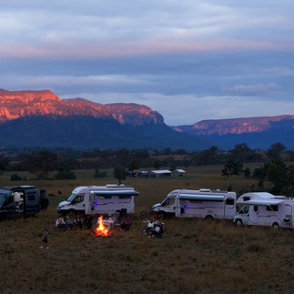 Video shot of motorhomes taken with a drone
