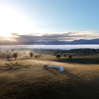 Drone shot from motorhome TV commercial