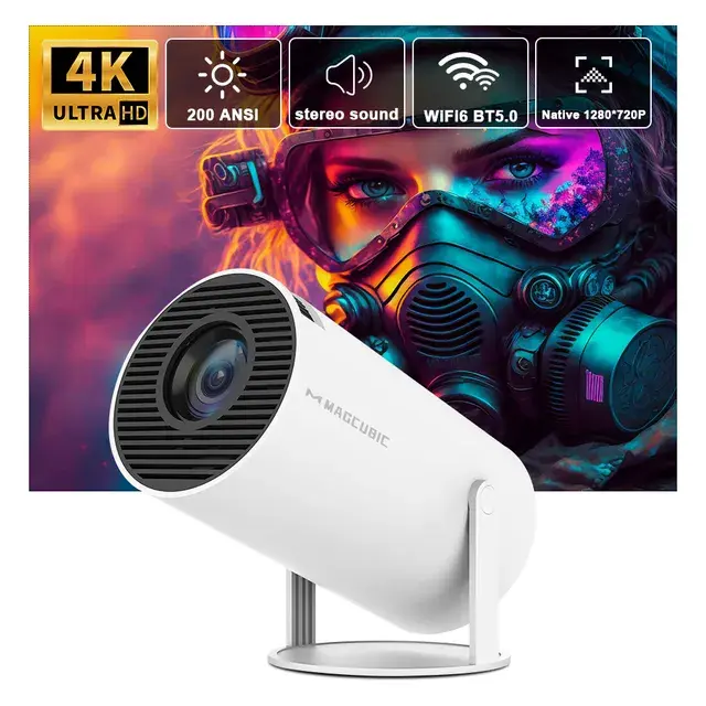 Thumbnail: Transpeed Projector 4K Android 11 Dual Wifi6 200 ANSI Allwinner H713 BT5.0 1080P