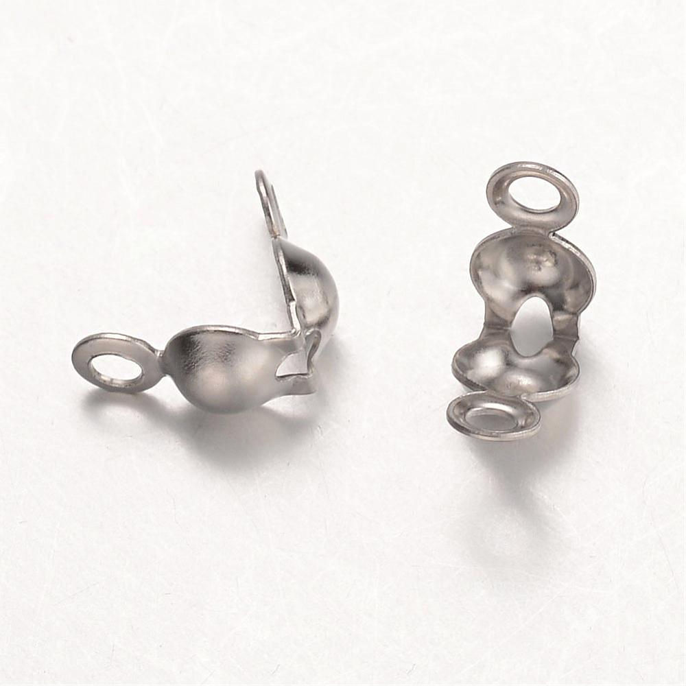 Caches nœuds en acier inoxydable, 8.5x4mm, Trou: 1.5mm