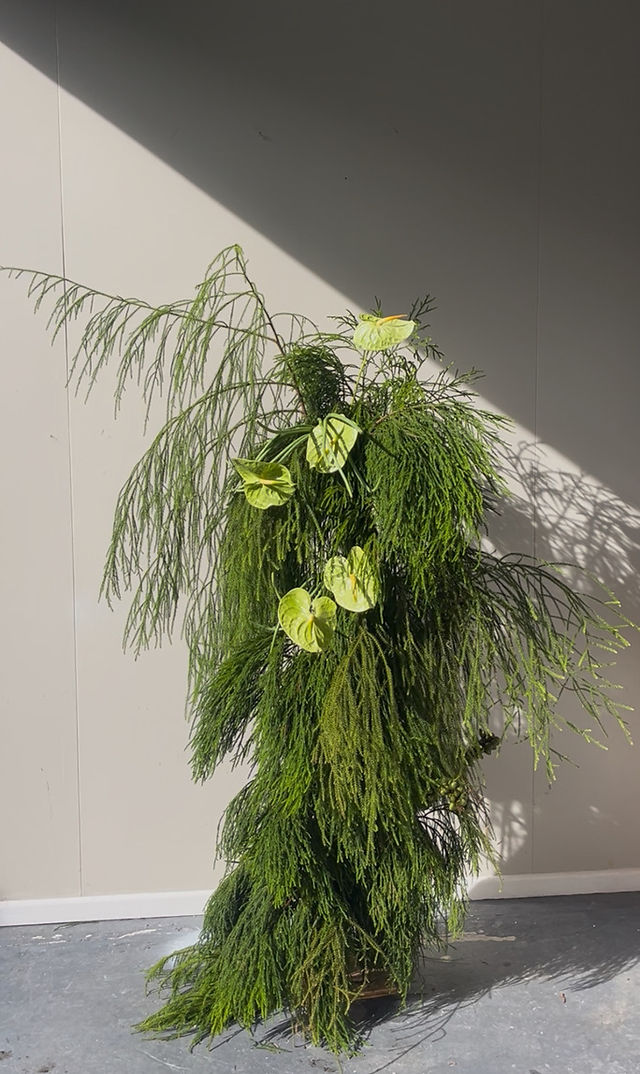 large scale sculptural wedding floral arch