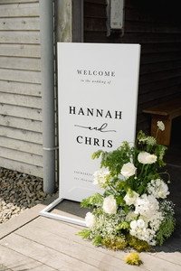 modern white and green wedding florals 