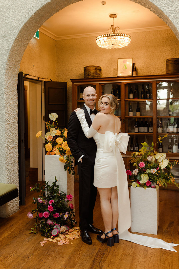 Bold bright city wedding Auckland