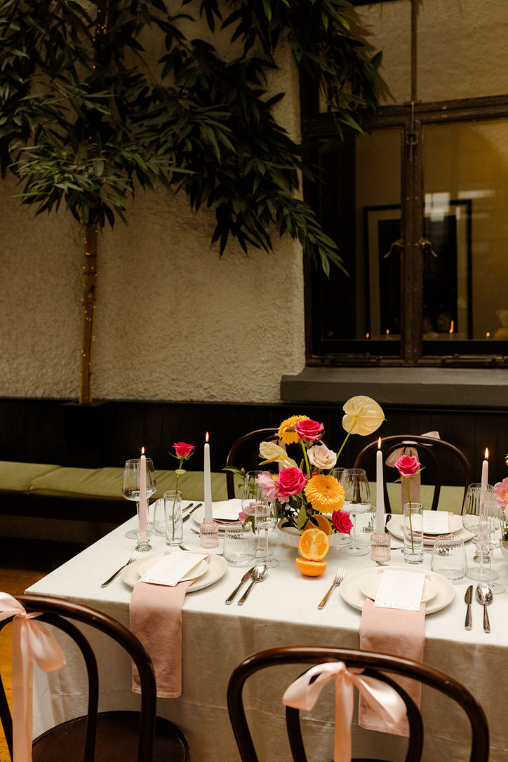 Bold bright city wedding Auckland