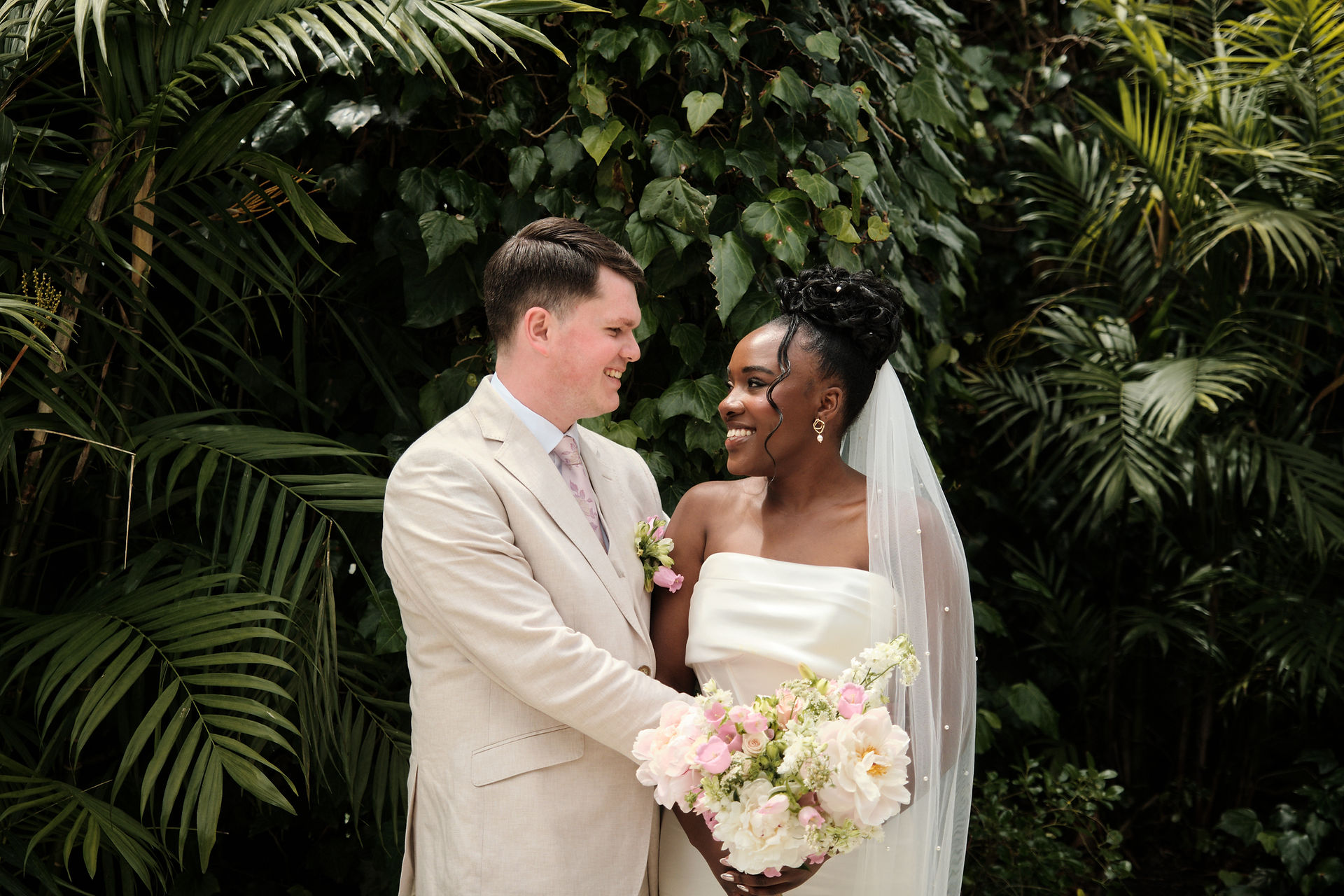 modern gallery wedding bride and groom 
