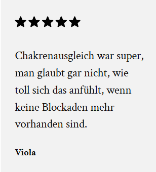 Kundenbewertung über einen Chakrenausgleich