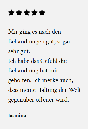 Kundenbewertung nach mehreren Energetischen Behandlungen