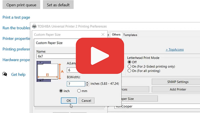 Creating Custom Paper Sizes