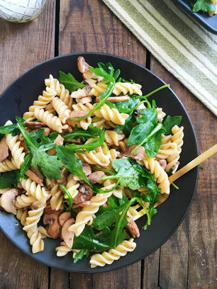 SUMMER PASTAWITH LEMON-THYME MUSHROOMS AND ARUGULA AND AN UPDATE