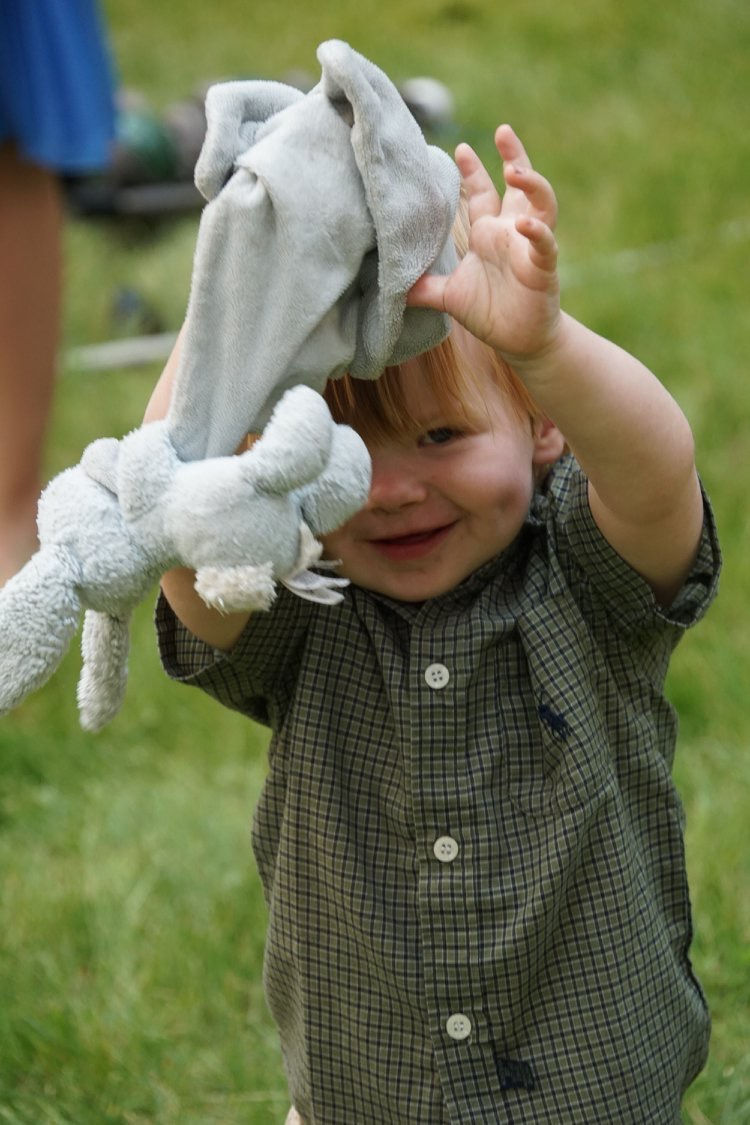 Soother bunny makes Cooper very happy