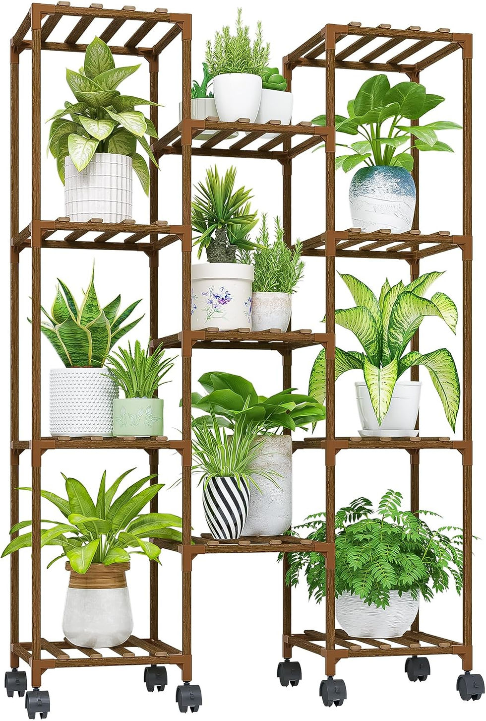 Thumbnail: Bamworld Plant Stand Indoor Outdoor Tall Plant Shelf for Multiple Plants Pots W