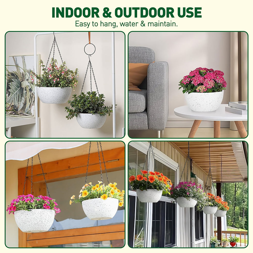 Thumbnail: 2 Pack Hanging Planters for Indoor Outdoor Plants, 9 Inch Flower Pots with Drai