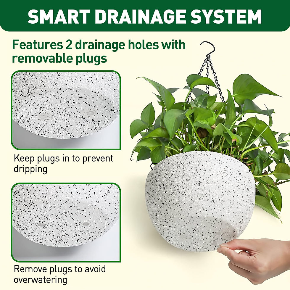 Thumbnail: 2 Pack Hanging Planters for Indoor Outdoor Plants, 9 Inch Flower Pots with Drai