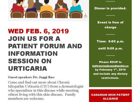 Chronic Idiopathic Patient Forum in Edmonton