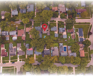 Aerial view of neighborhood