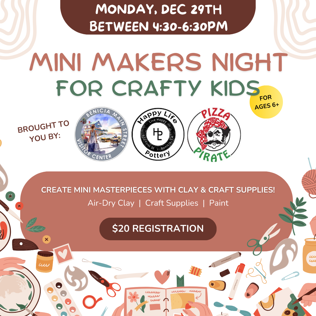 Mini Makers Night for Crafty Kids at Pizza Pirate | Benicia Main Street