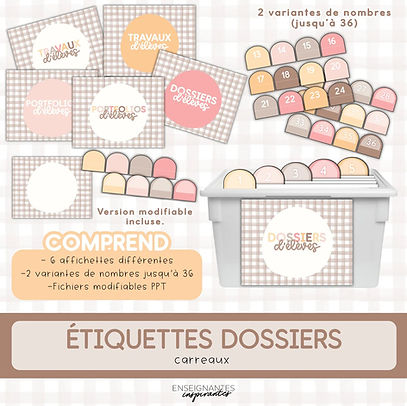 Étiquettes dossiers (carreaux)