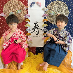 和装のお祝いフォトキット　お揃いコーデ