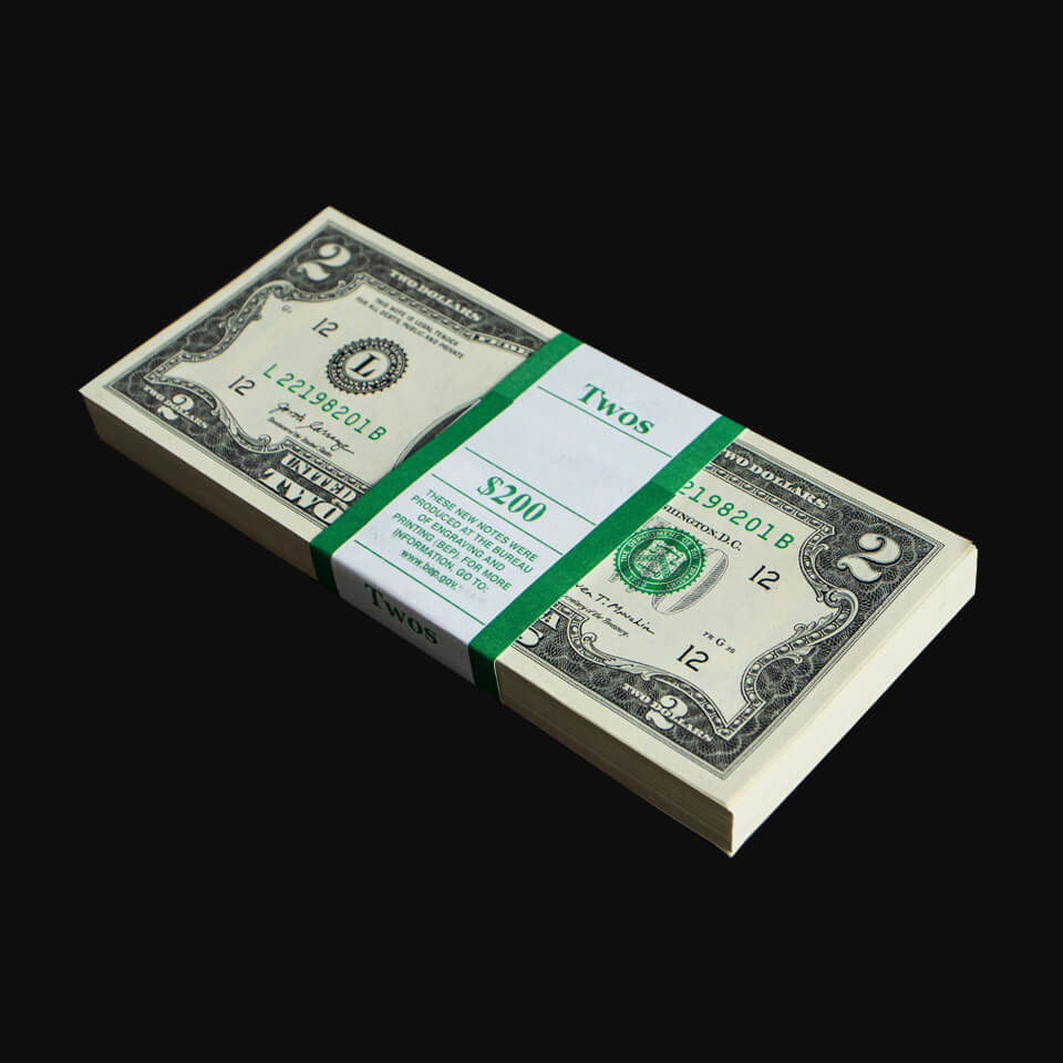 пачка доларів сша 2 долари