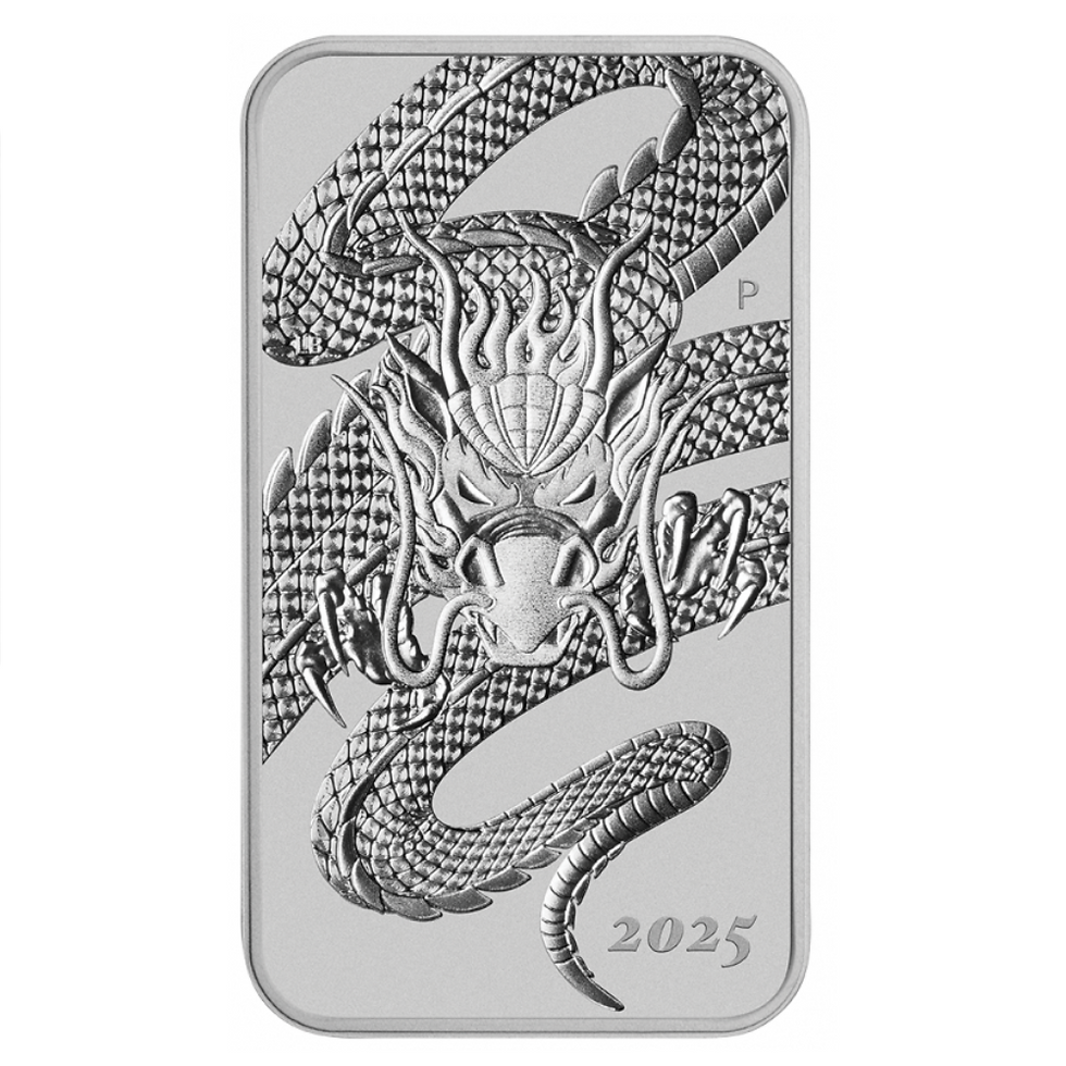 Срібний злиток-монета Дракон 2025 (Rectangular Dragon) 1 oz