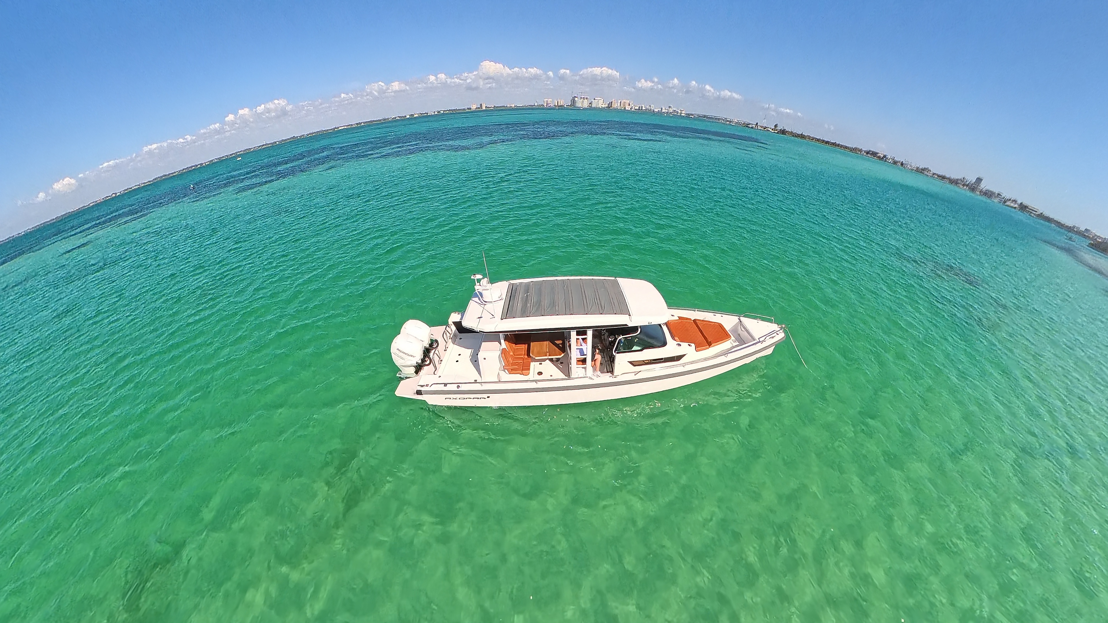 The Axopar cruising the Gulf