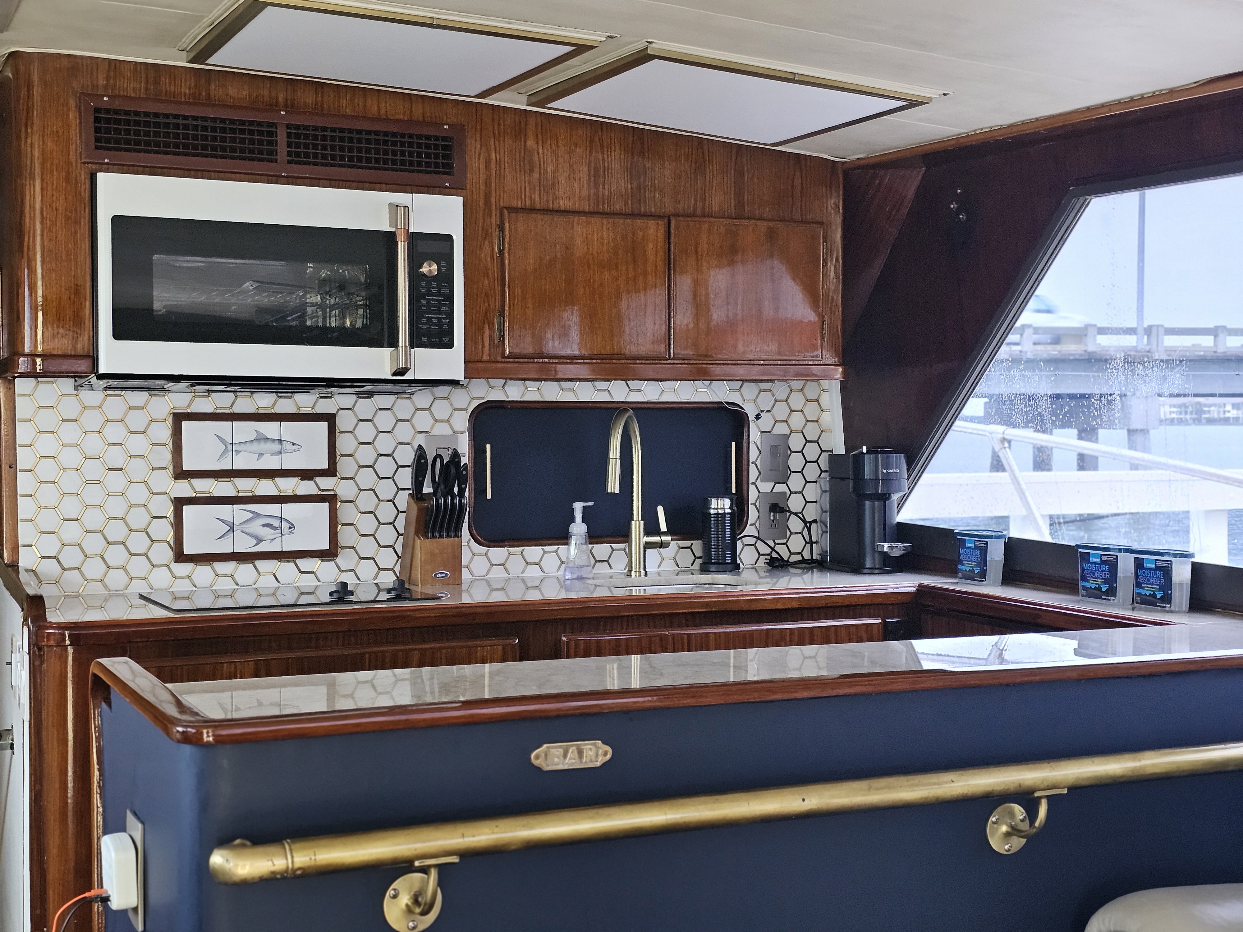 The galley aboard the Spark Chaser