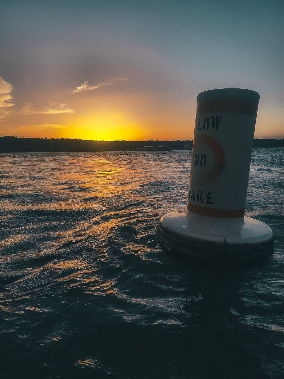 Sunset over the water