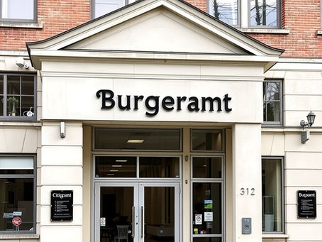 A representation of a local registration office in Germany—Bürgeramt
