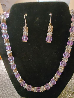 Purple and clear crystals