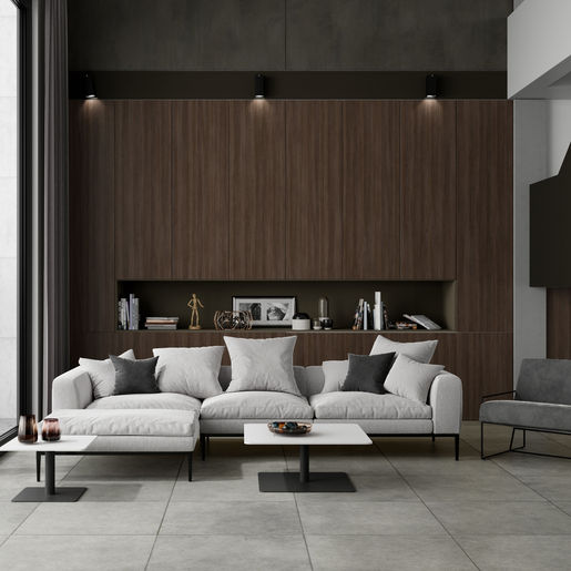 Melamina Oporto Arauco Diseño inspirado en una mezcla perfecta entre las estructuras de las maderas: Abedul, Arce y Aliso. Con una transición de tonalidades, marrón oscuro y gris con un fondo púrpura que hace remembranza del vino Oporto.