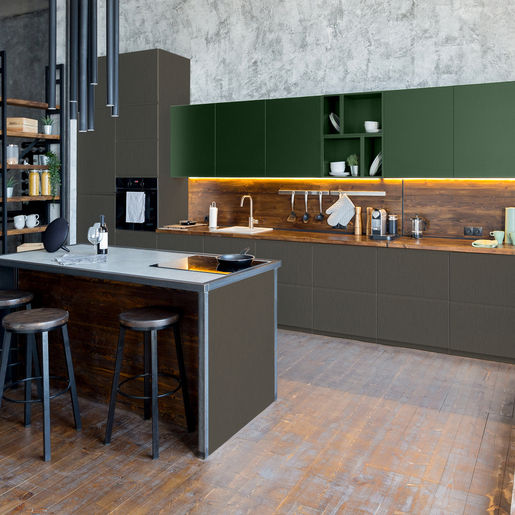 Níquel Melamina Arauco Textura Inspirado en el mineral y su tonalidad extraordinaria, este diseño azul profundo responde a la tendencia del color actual aportando autenticidad y modernidad a cualquier ambiente.