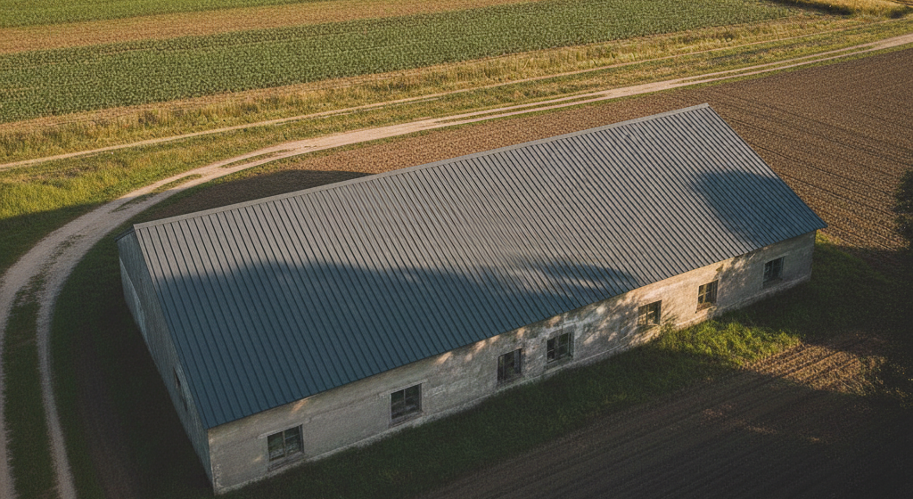 Saniertes Dach mit PV - Nachher