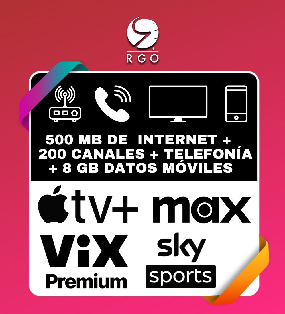 Internet 500 MB + Telefonía + TV + Datos Móviles