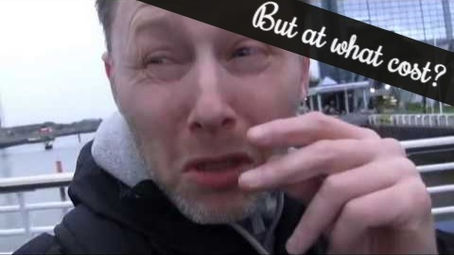 Limmy saying 'but at what cost?'