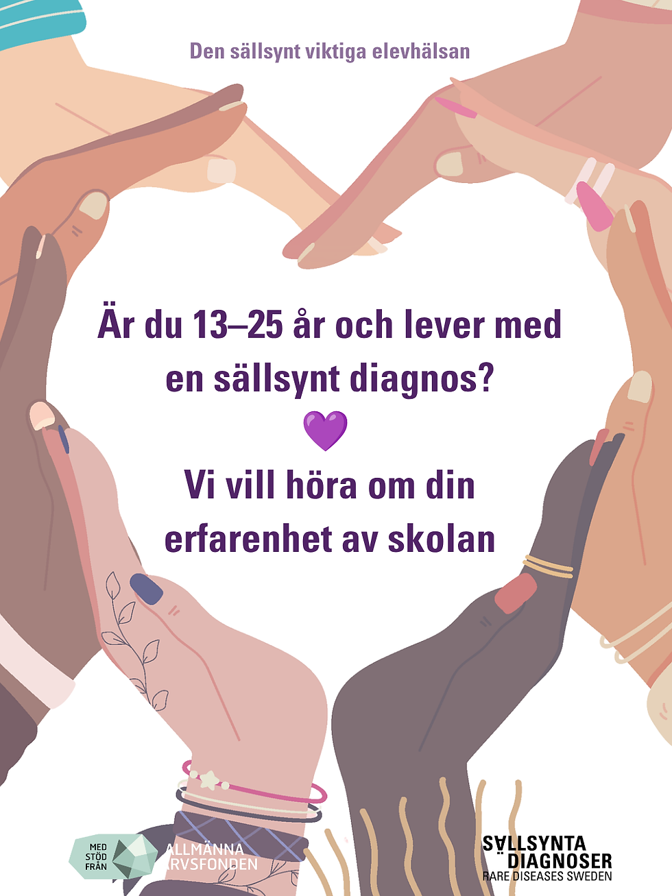Är du 13–25 år och lever med en sällsynt diagnos? Då vill vi gärna höra om dina erfarenheter av skolan!