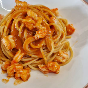 Spaghettoni con Bisque di Gamberi Rossi