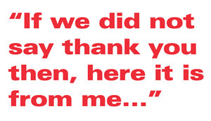 Thank you from Harold Burrows