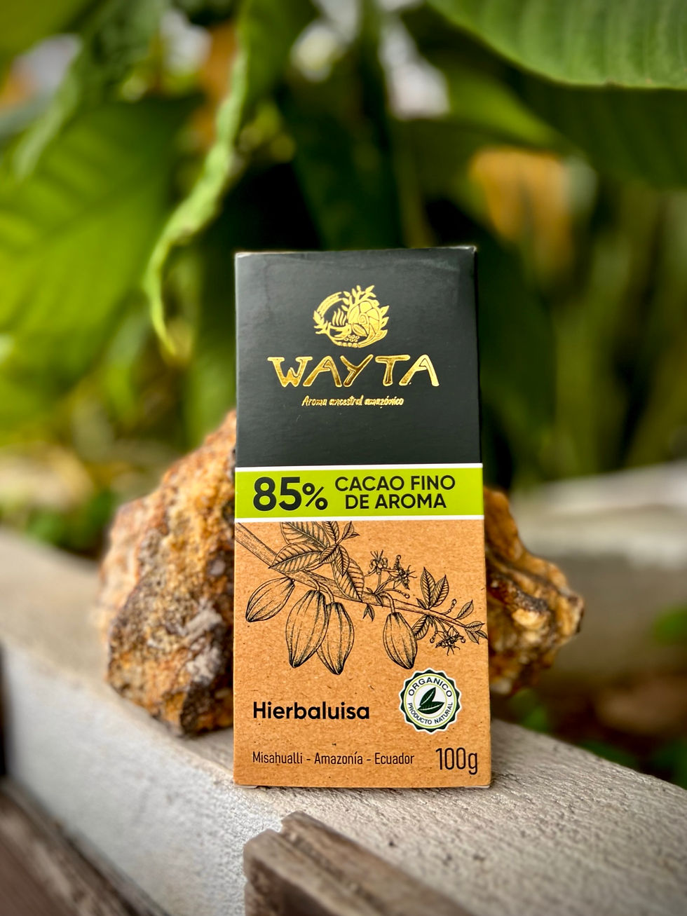 Chocolate Negro con Hierbaluisa, barra 100g