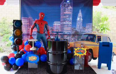 Spider man statue prop rentals